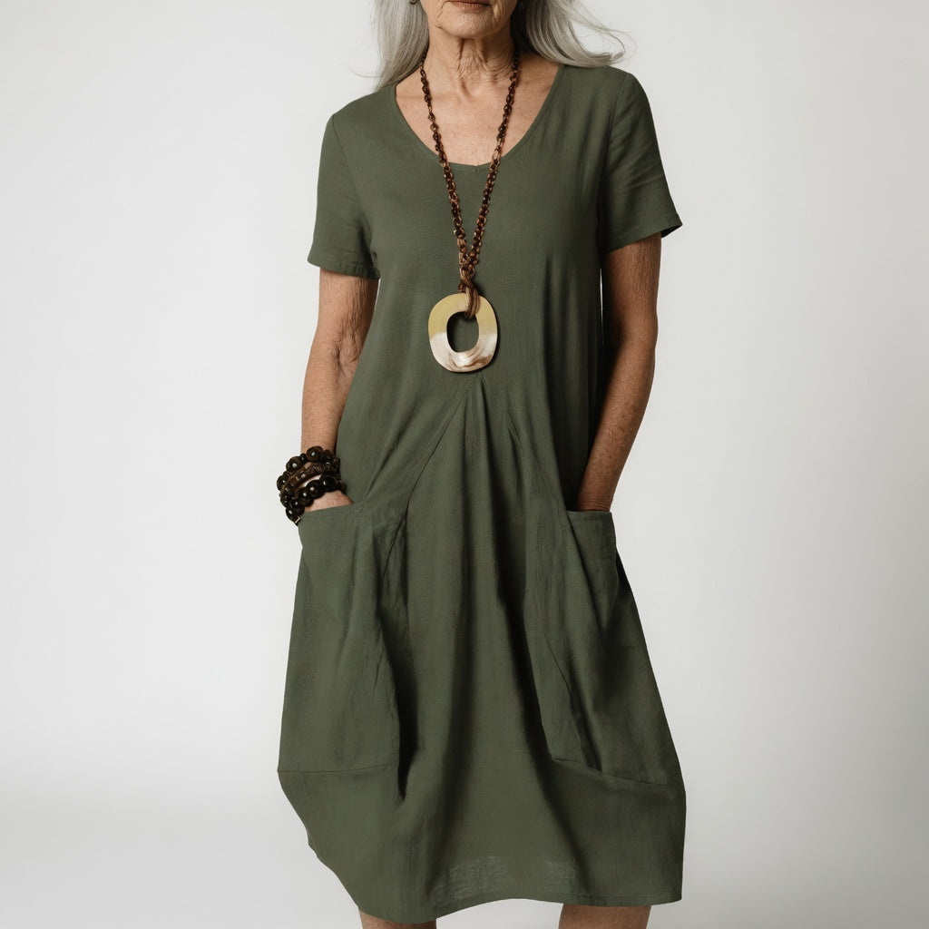 Céline™ — Vestido fluido, elegancia y vientre realzado