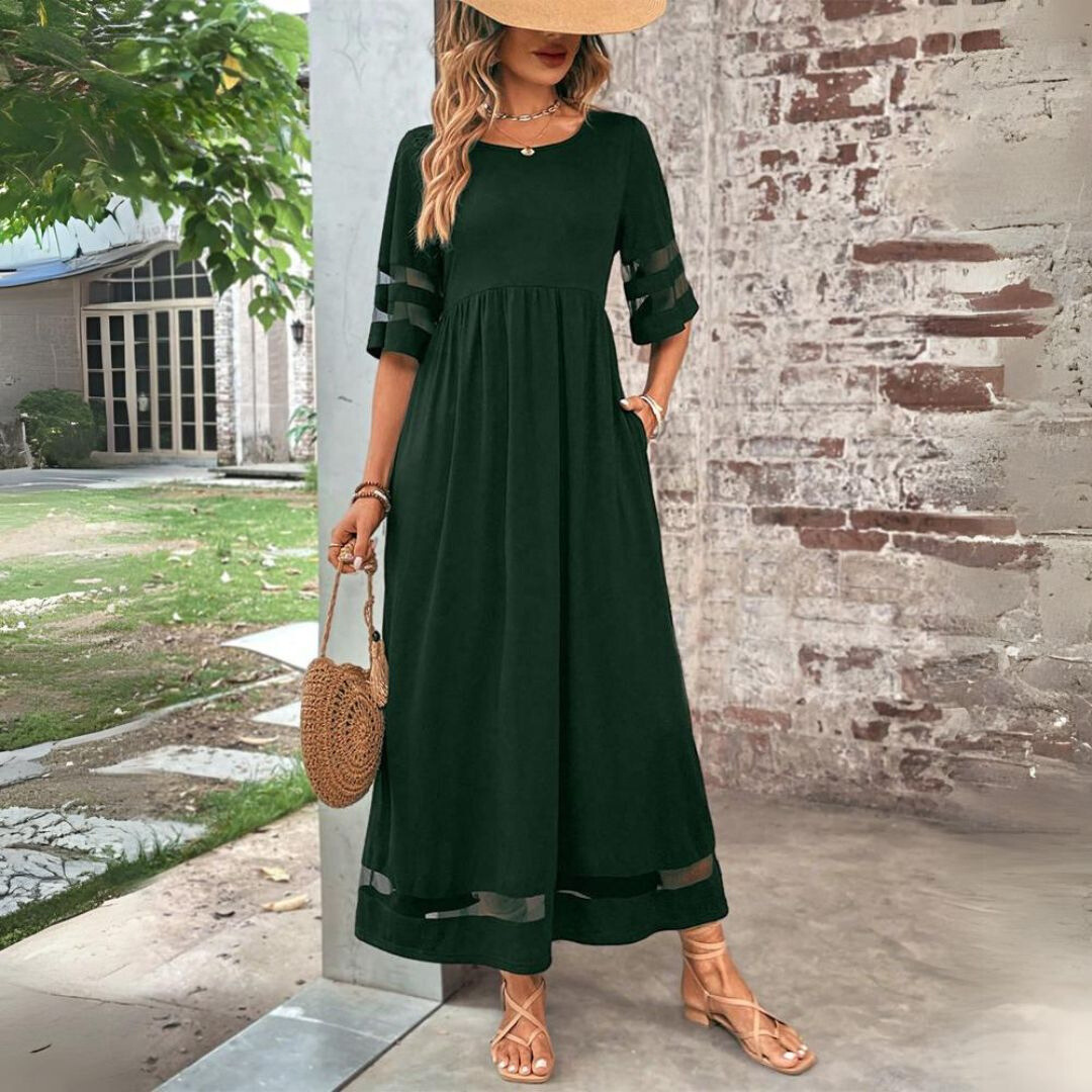 Aubrey™ | Vestido midi que favorece la silueta y alisa el abdomen