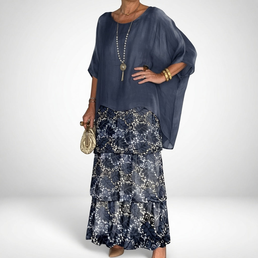 Émeline™ — Vestido maxi fluido con volantes de estilo bohemio