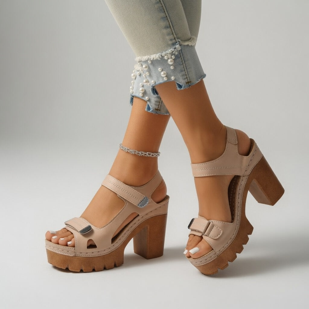 Célimène™ — Sandalia de tacón bloque con plataforma y look urbano