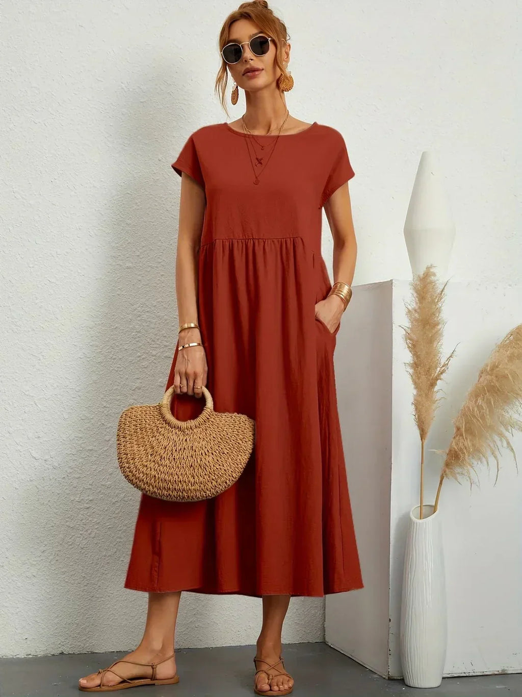 Gabrielle™ - Vestido midi fluido, elegancia atemporal