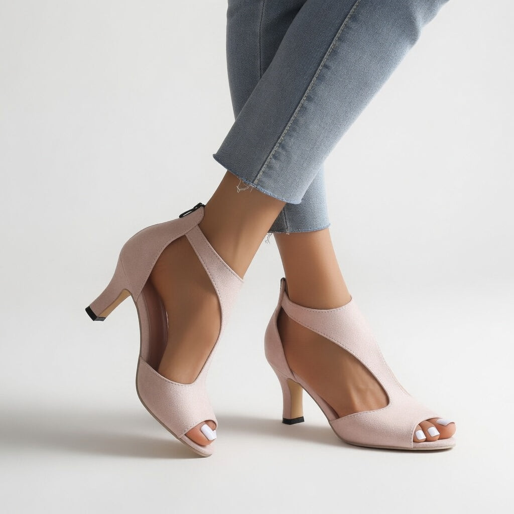 Damienne™ – Sandalia de tacón de ante, elegancia para la noche