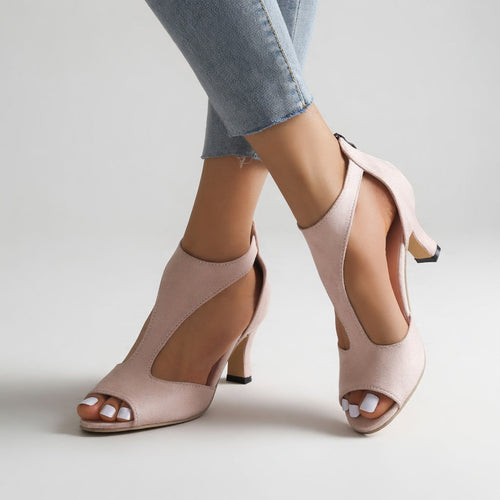 Damienne™ – Sandalia de tacón de ante, elegancia para la noche