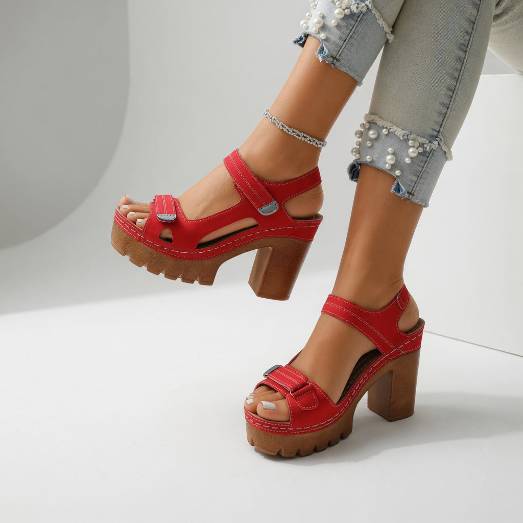 Célimène™ — Sandalia de tacón bloque con plataforma y look urbano