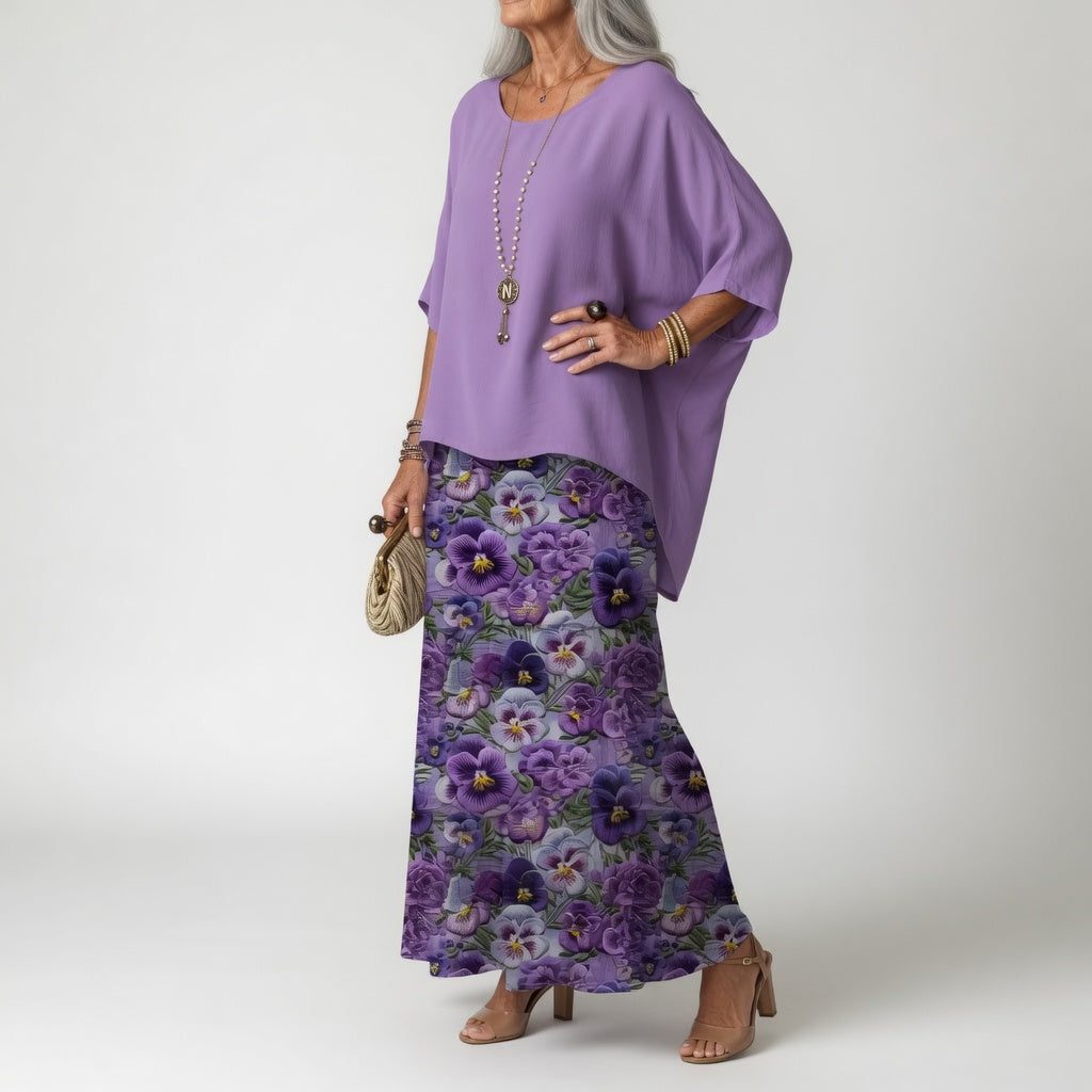 Émeline™ — Vestido maxi fluido con volantes de estilo bohemio